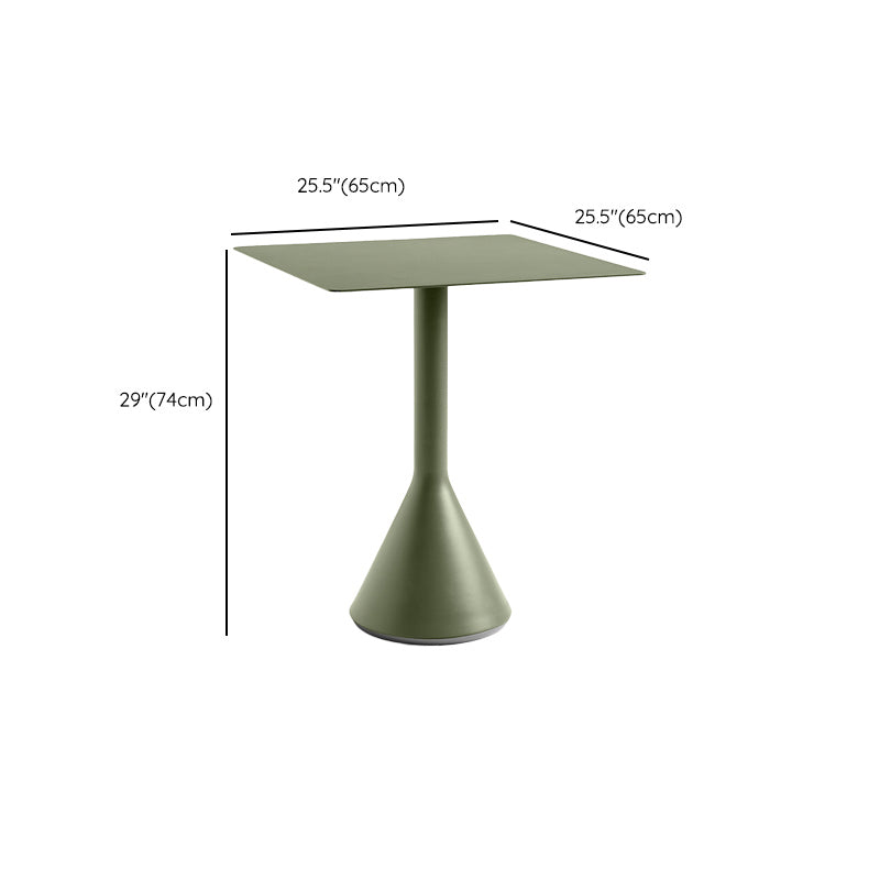 Industrial Style Patio Table Outdoor Green Metal Bistro Table