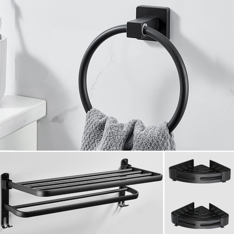 Traditional Bath Hardware Set Black Towel Ring Bath Shelf Bathroom Hardware Set