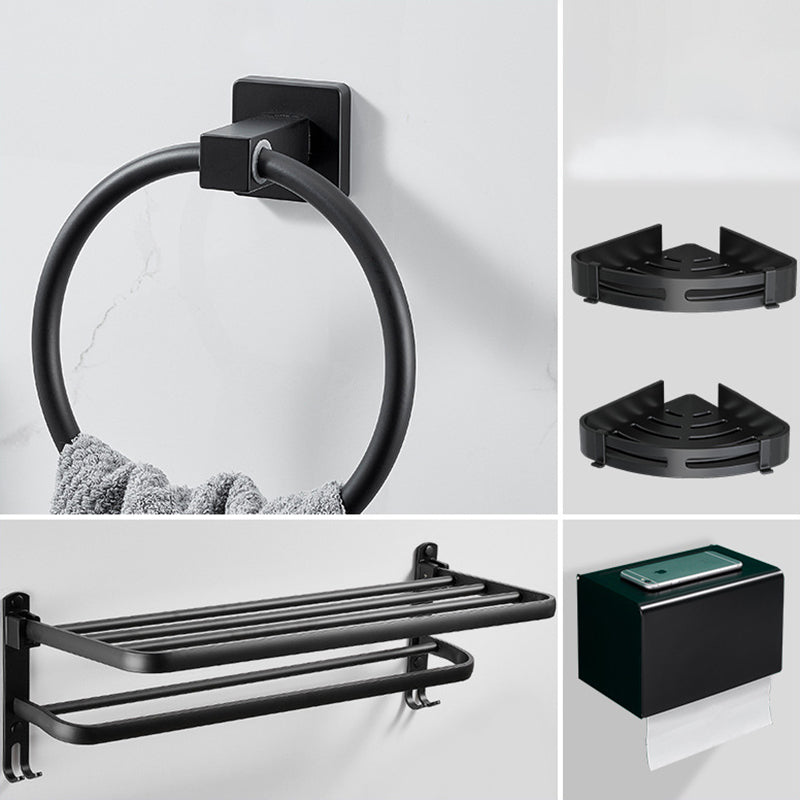 Traditional Bath Hardware Set Black Towel Ring Bath Shelf Bathroom Hardware Set