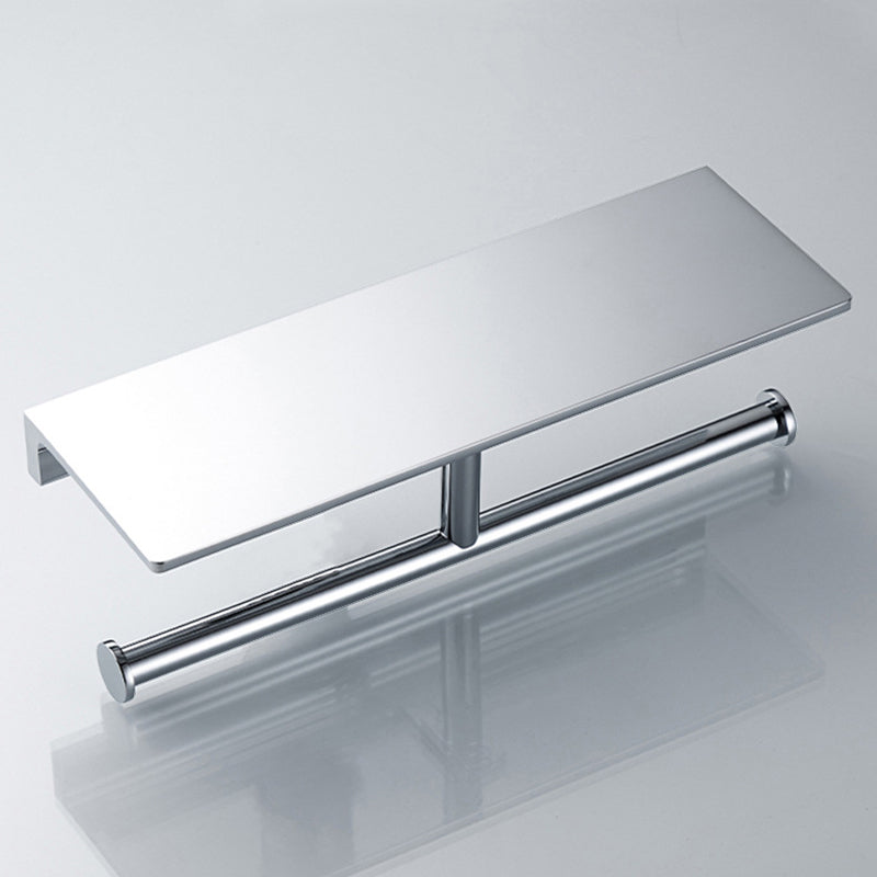 Contemporary 2-Piece Bathroom Set in Stainless Steel Polished Chrome Paper Holder