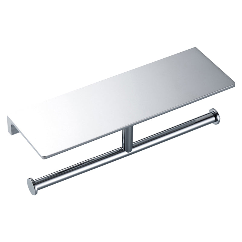 Contemporary 2-Piece Bathroom Set in Stainless Steel Polished Chrome Paper Holder