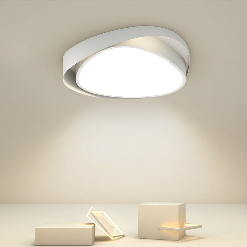 Modern LED Ceiling Light Geometric White Flush Mount Lighting for Bedroom