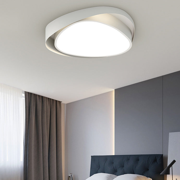 Modern LED Ceiling Light Geometric White Flush Mount Lighting for Bedroom