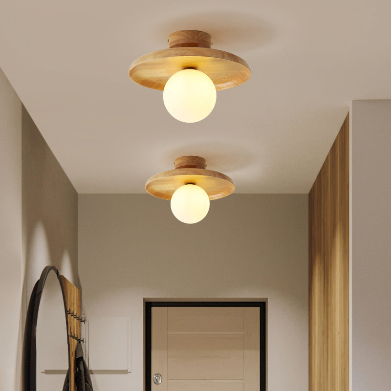 Minimalism Flush Mount Wood Ceiling Light Fixture for Bedroom