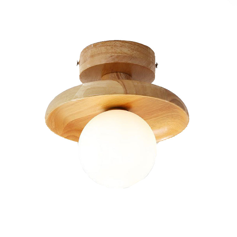 Minimalism Flush Mount Wood Ceiling Light Fixture for Bedroom