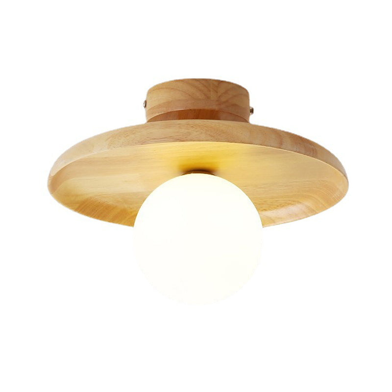 Minimalism Flush Mount Wood Ceiling Light Fixture for Bedroom