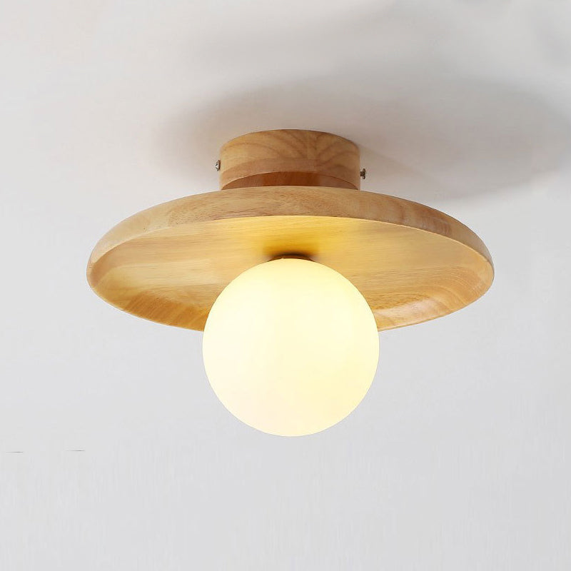 Minimalism Flush Mount Wood Ceiling Light Fixture for Bedroom