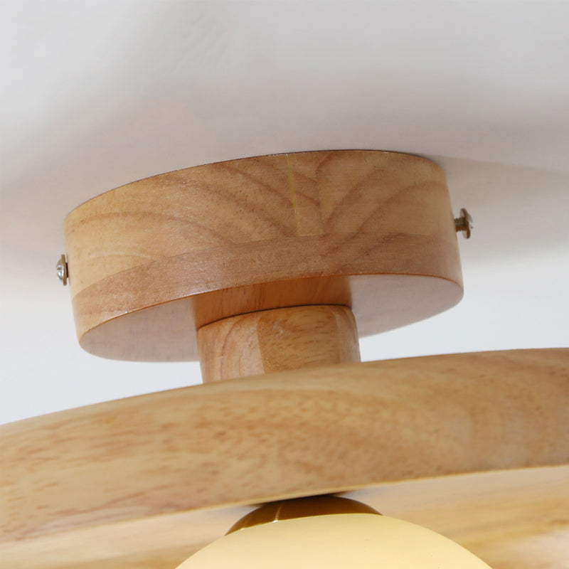 Minimalism Flush Mount Wood Ceiling Light Fixture for Bedroom