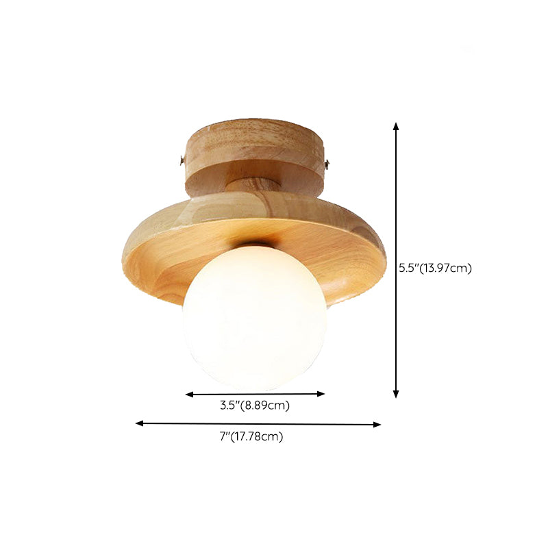 Minimalism Flush Mount Wood Ceiling Light Fixture for Bedroom