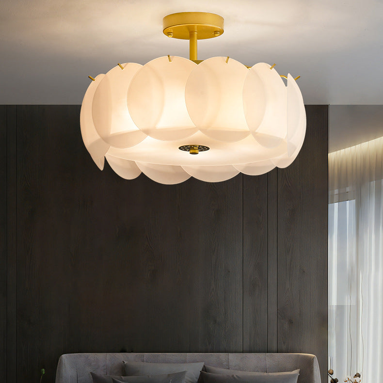 Glass Round Flush Mount Lights Contemporary Style Multi Lights Flush Ceiling Light