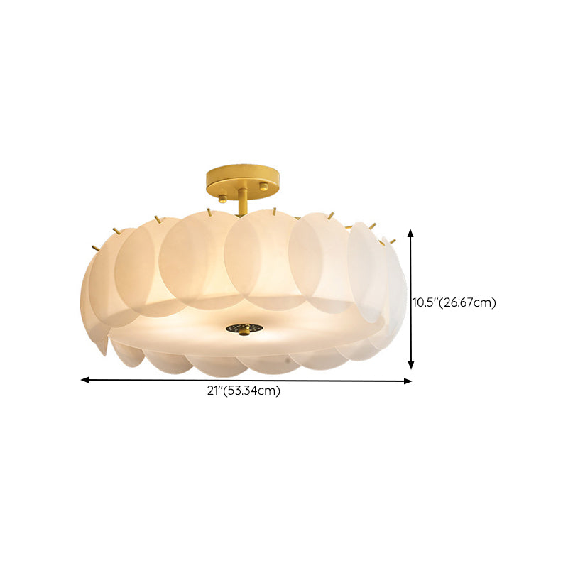 Glass Round Flush Mount Lights Contemporary Style Multi Lights Flush Ceiling Light