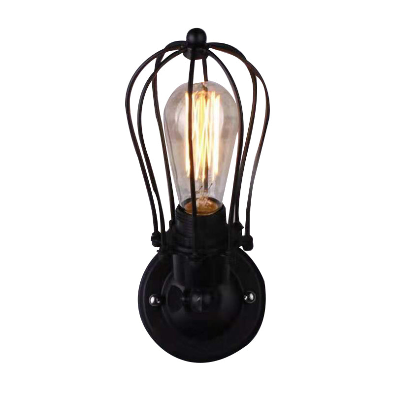 Metal Sconce Light Fixture Industrial Wall Sconce Lighting in Black Finish