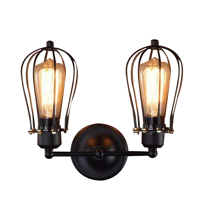 Metal Sconce Light Fixture Industrial Wall Sconce Lighting in Black Finish