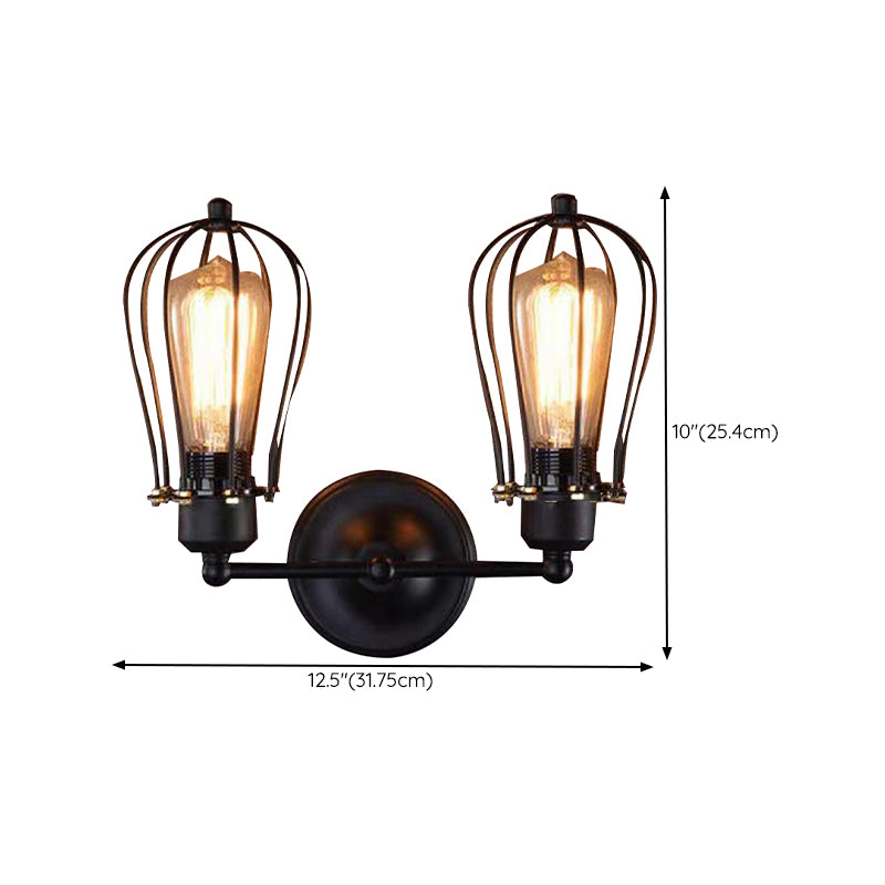 Metal Sconce Light Fixture Industrial Wall Sconce Lighting in Black Finish