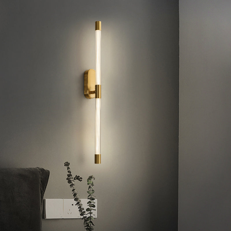 Postmodern Metal Wall Sconce Linear Shape Wall Lighting Ideas with Acrylic Shade