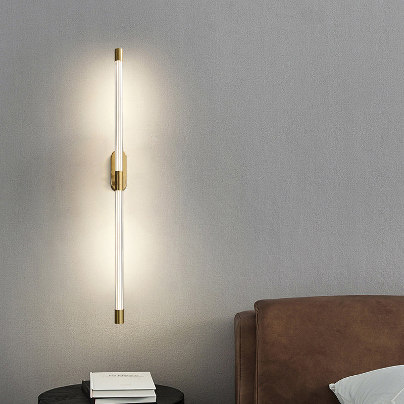 Postmodern Metal Wall Sconce Linear Shape Wall Lighting Ideas with Acrylic Shade