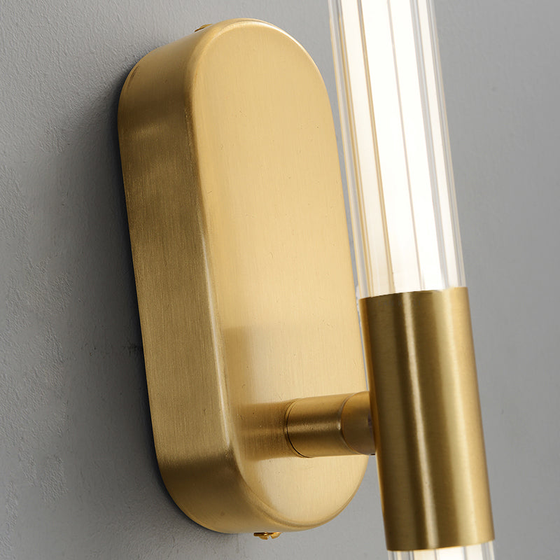 Postmodern Metal Wall Sconce Linear Shape Wall Lighting Ideas with Acrylic Shade