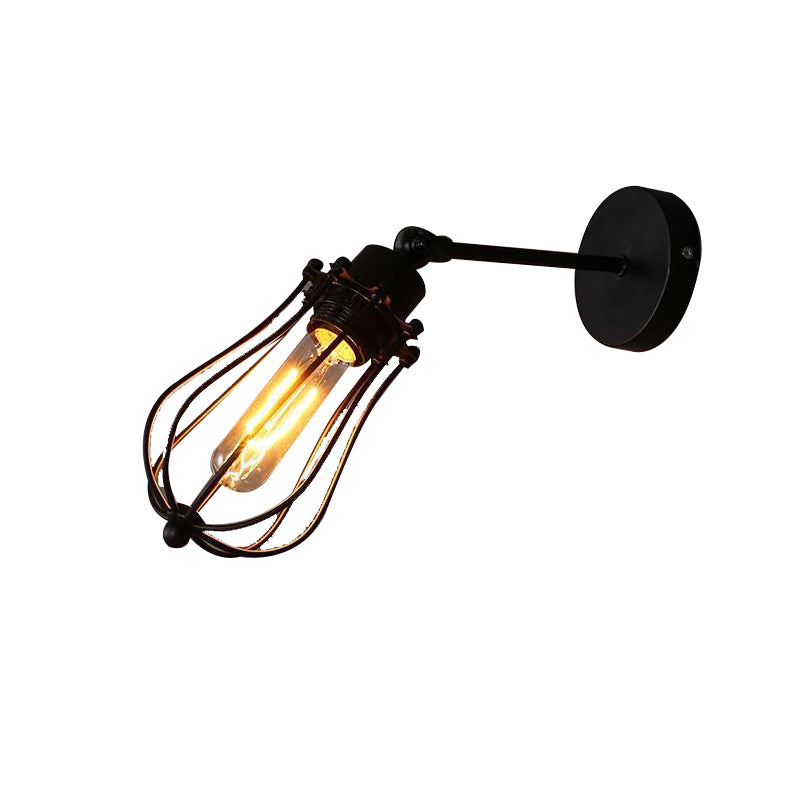 Unique Shape Sconce Light Fixture Industrial Sconce Lamp in Black Finish