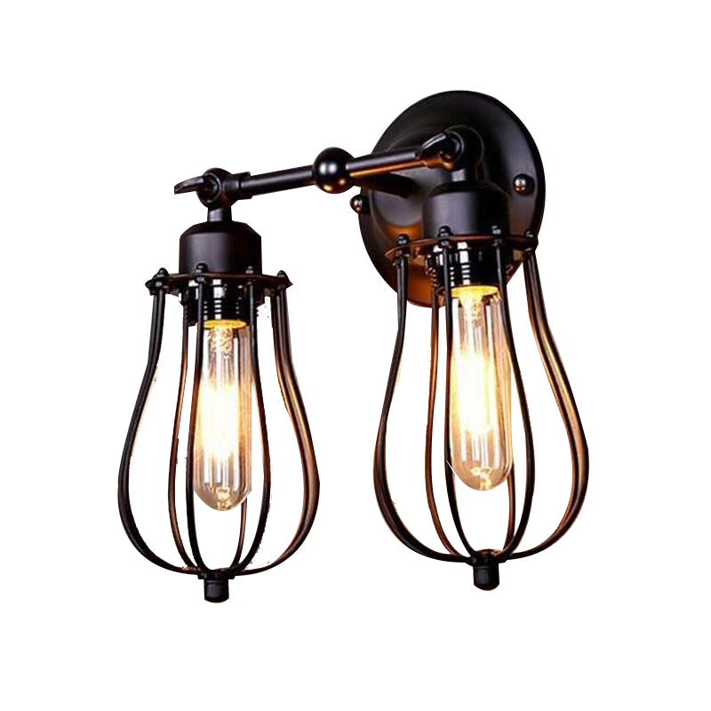 Unique Shape Sconce Light Fixture Industrial Sconce Lamp in Black Finish