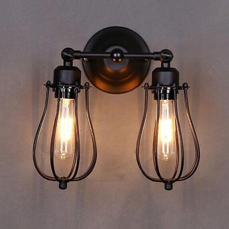 Unique Shape Sconce Light Fixture Industrial Sconce Lamp in Black Finish