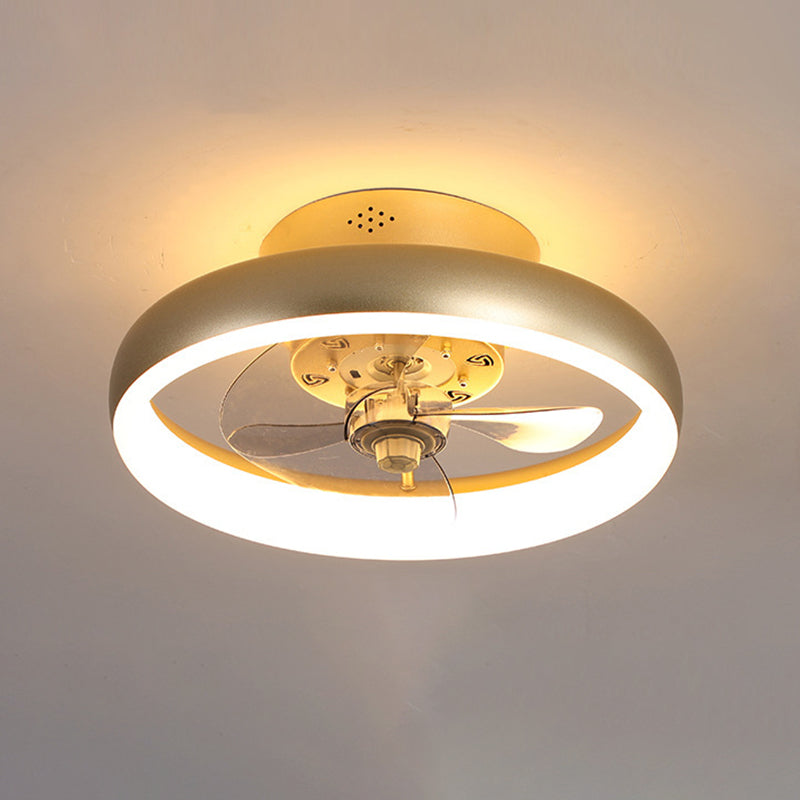 Nordic Style Ceiling Fan Lamp Colorful Round Shape Ceiling Fan Light for Children's Room