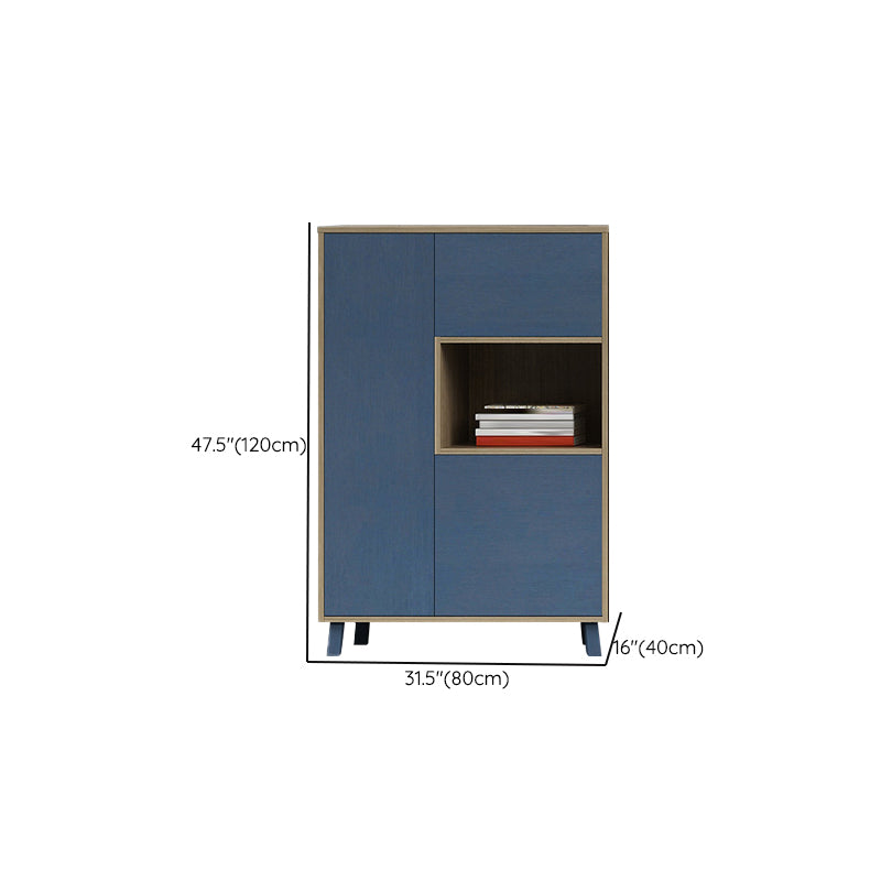 Coastal File Cabinet Color Block Wood Vertical Filing Cabinet