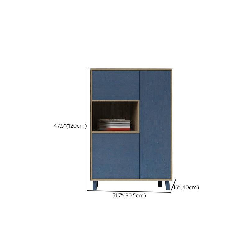 Coastal File Cabinet Color Block Wood Vertical Filing Cabinet