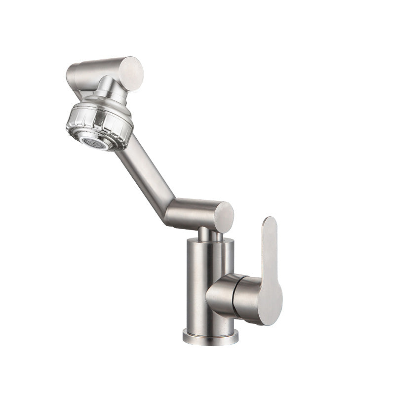 Contemporary Centerset Faucet Lever Handles Low Arc Stainless Steel Faucet