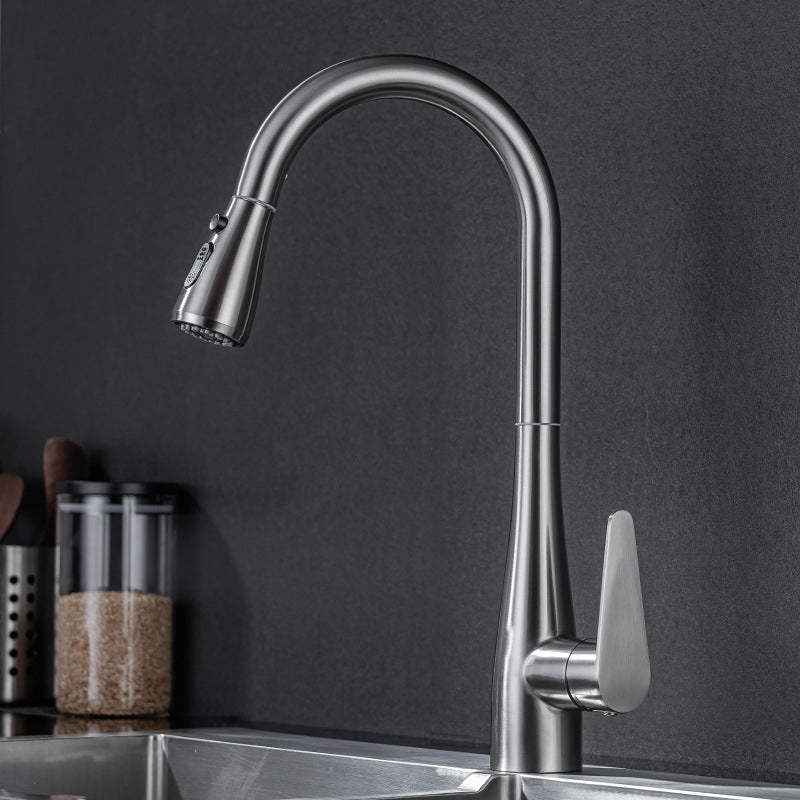 Modern 1-Handle Kitchen Faucet Stainless Steel Standard Kitchen Faucet