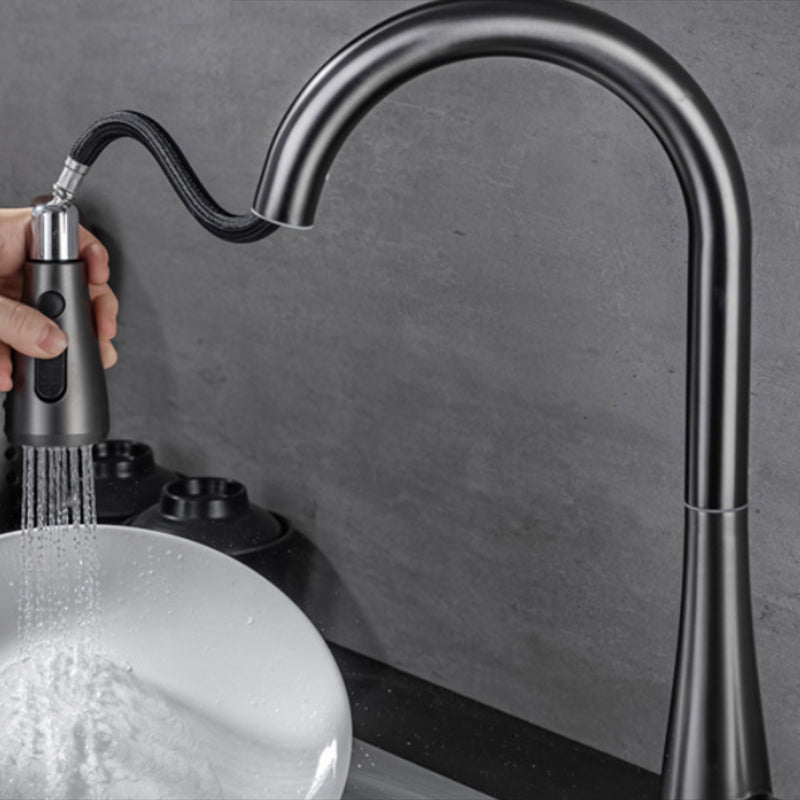 Modern 1-Handle Kitchen Faucet Stainless Steel Standard Kitchen Faucet