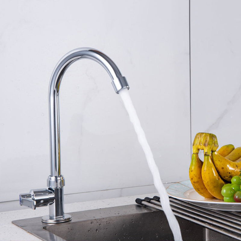 Contemporary Single Handle Kitchen Faucet High Arch Water Filler in Chrome