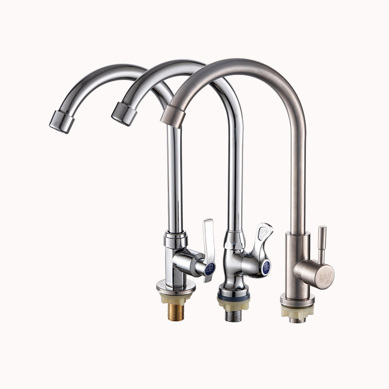 Contemporary Single Handle Kitchen Faucet High Arch Water Filler in Chrome