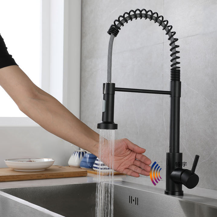 Modern Farmhouse Spring Spout One Handle Kitchen Faucet High Arch Water Filler