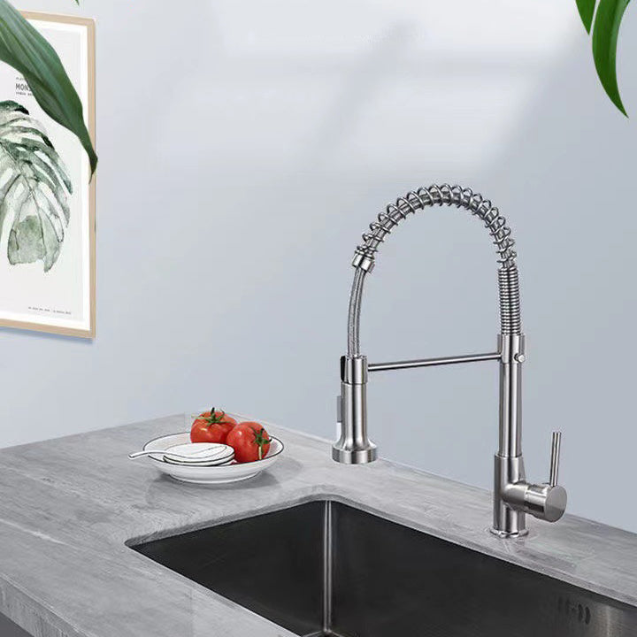 Modern Farmhouse One Handle Spring Spout Kitchen Faucet High Arch Water Filler