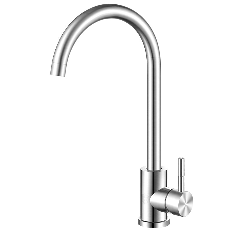 Modern Kitchen Bar Faucet 304 Stainless Steel Lever Handles High Arch Sink Faucet