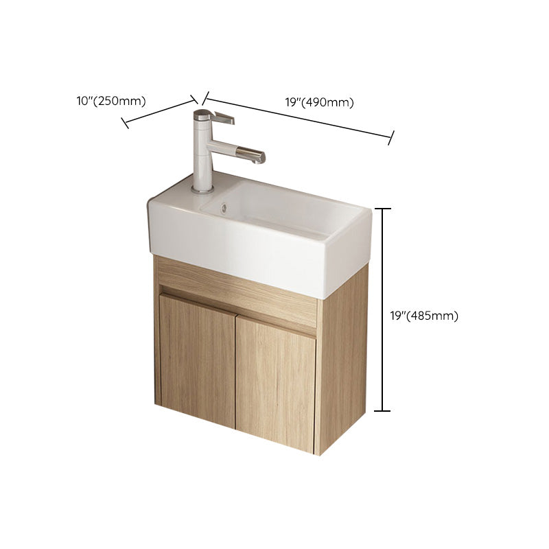 Basic Wooden Sink Vanity Wall-Mounted Vanity Cabinet with Mirror Cabinet