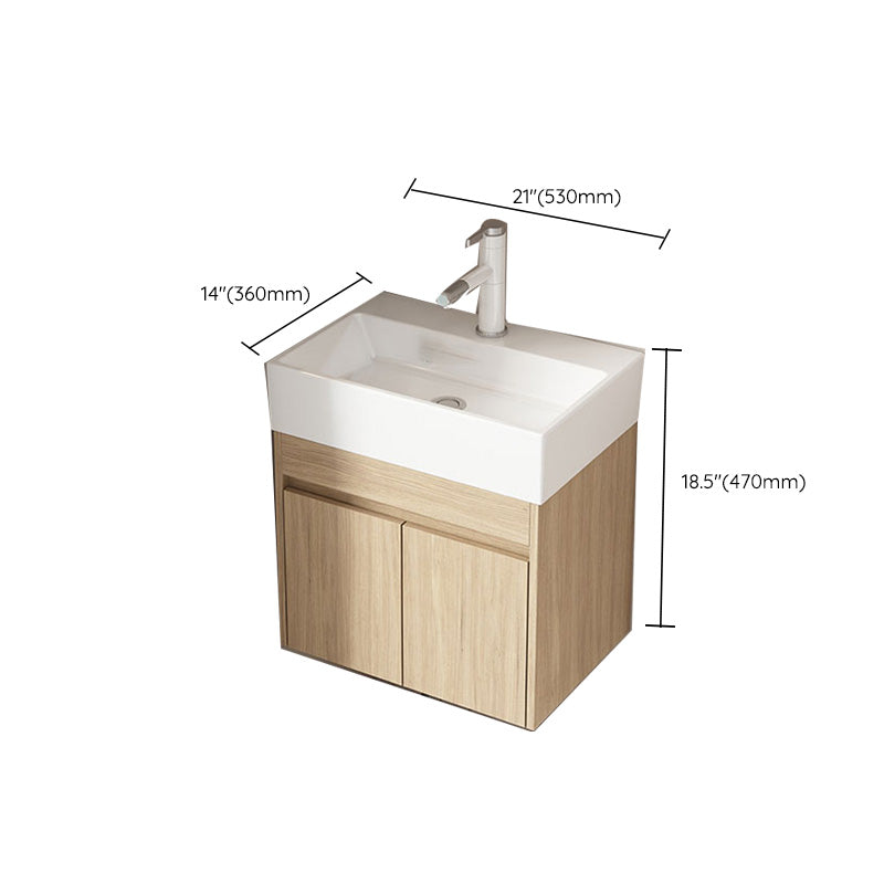 Basic Wooden Sink Vanity Wall-Mounted Vanity Cabinet with Mirror Cabinet