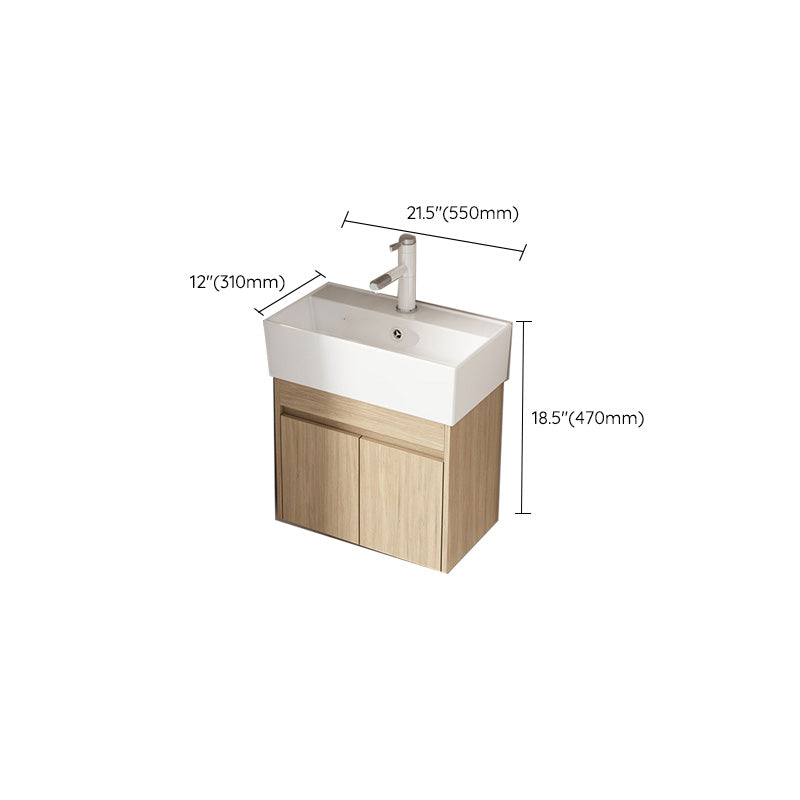 Basic Wooden Sink Vanity Wall-Mounted Vanity Cabinet with Mirror Cabinet