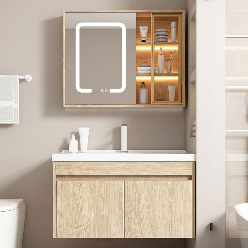 Contemporary Wood Sink Cabinet Mirror Cabinet Wall-Mounted Vanity Cabinet