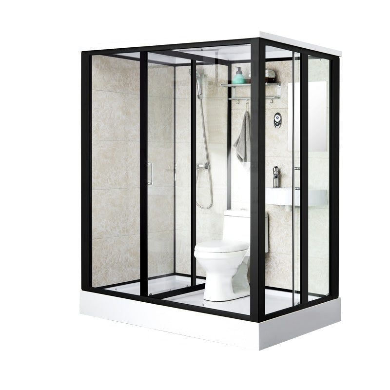 Linear Sliding Shower Enclosure Metal Framed Shower Enclosure with Tempered Glass