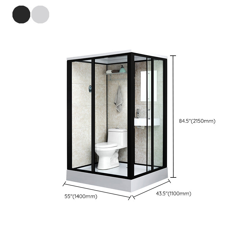 Linear Sliding Shower Enclosure Metal Framed Shower Enclosure with Tempered Glass