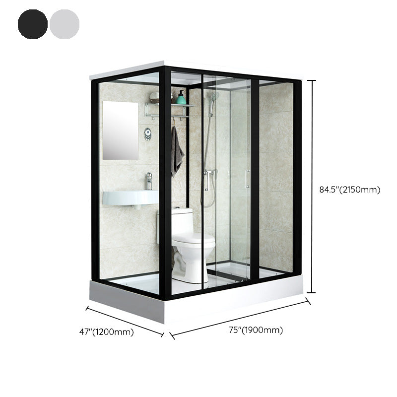 Linear Sliding Shower Enclosure Metal Framed Shower Enclosure with Tempered Glass