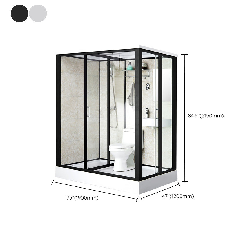 Linear Sliding Shower Enclosure Metal Framed Shower Enclosure with Tempered Glass