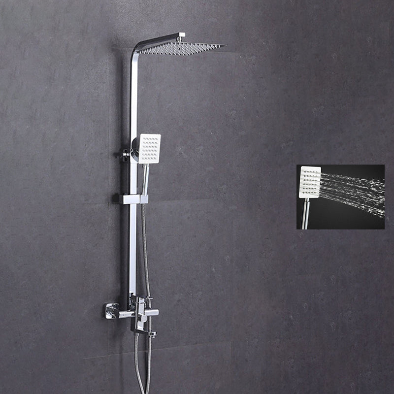 Modern Dual Shower Head Shower System Slide Bar Included Shower Set Wall Mounted