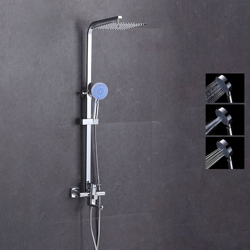 Modern Dual Shower Head Shower System Slide Bar Included Shower Set Wall Mounted