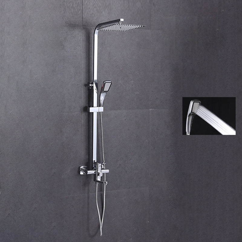 Modern Dual Shower Head Shower System Slide Bar Included Shower Set Wall Mounted