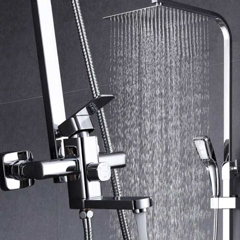 Modern Dual Shower Head Shower System Slide Bar Included Shower Set Wall Mounted