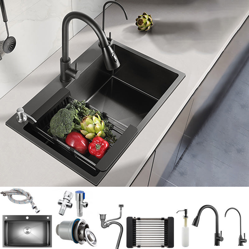 Modern Style Kitchen Sink Stainless Steel Overflow Hole Design Kitchen Sink