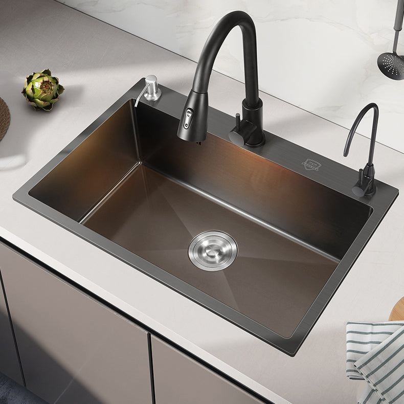 Modern Style Kitchen Sink Stainless Steel Overflow Hole Design Kitchen Sink