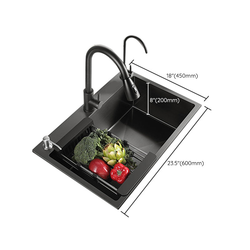 Modern Style Kitchen Sink Stainless Steel Overflow Hole Design Kitchen Sink